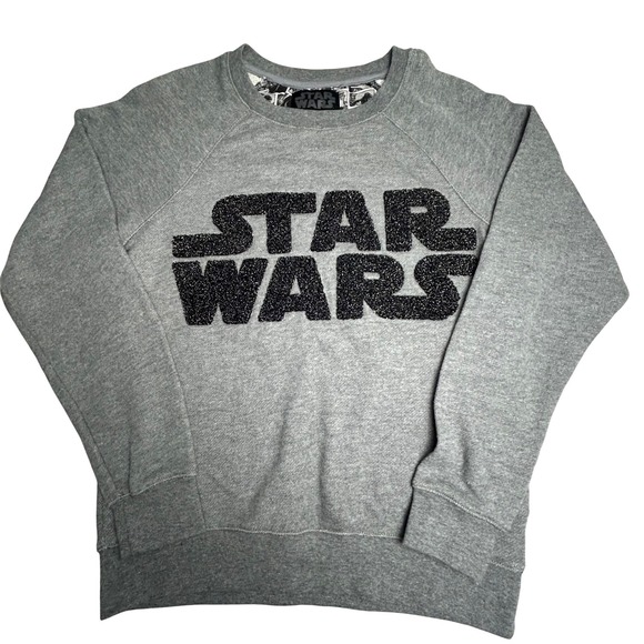 Disney Star Wars Gray Crewneck Sweatshirt - Women's Large New - Picture 1 of 10